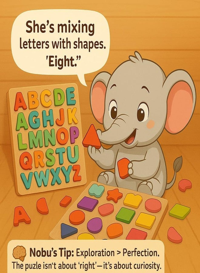 Dhaval Wooden ABCD Board for Kids - Montessori Educational Alphabet, Numbers | Learning Activity Board for Toddlers & Preschool Boys Girls (1-6 Years) | Kids Educational Puzzle Set - Image 4